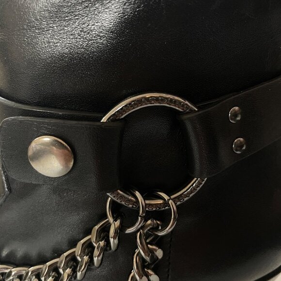 NWOB Dundas X Revolve Gigi Leather Metal Cap Toe Bootie Black Size 5.5 - Picture 10 of 12